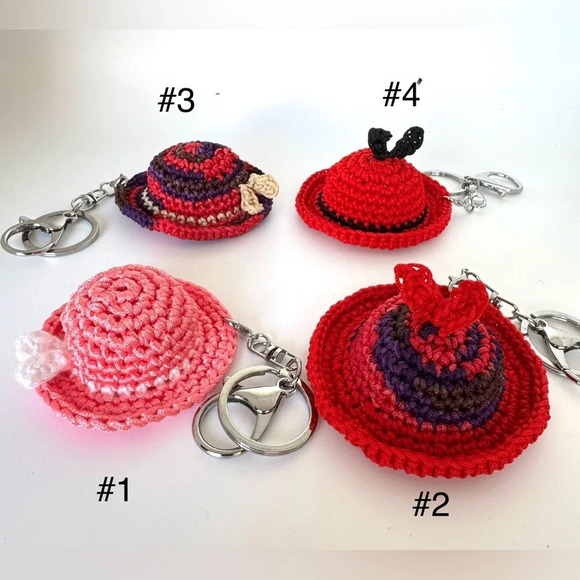 New Handmade FUN HAT Keychains $15 EACH - Picture 1 of 10